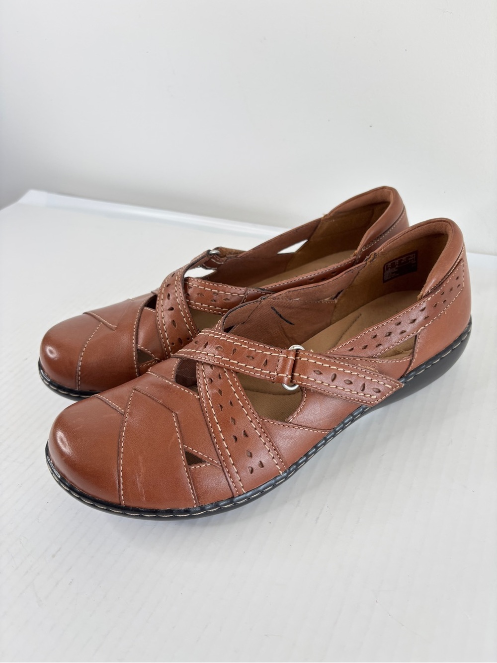 Clarks Ashland Spin Q Slip-On Loafer Mary Jane Womens Comfort Shoe Size 10 Brown - Picture 10 of 11